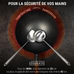 Small Yosukata 34cm Wok en Acier au Carbone Noir (Fond Plat, Pré-Assaisonnés) + Set D'ustensiles pour Wok en Acier Inoxydable 43 cm (Spatule et Louche)