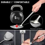 Small Yosukata Set D'ustensiles pour Wok en Acier Inoxydable 43 cm (Spatule, Louche et Écumoire)