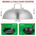 Small Yosukata  Couvercle de Poêle Wok en Acier 29cm Pour Wok de 30cm