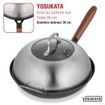 Small Yosukata  Couvercle de Poêle Wok en Acier 29cm Pour Wok de 30cm