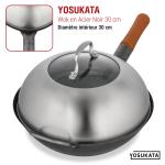 Small Yosukata  Couvercle de Poêle Wok en Acier 29cm Pour Wok de 30cm