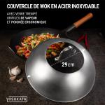 Small Yosukata  Couvercle de Poêle Wok en Acier 29cm Pour Wok de 30cm