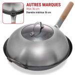 Small Yosukata Couvercle de Poêle Wok en Acier 32,5cm Pour Wok de 34cm