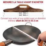 Small Yosukata Couvercle en bois pour wok de 36 cm