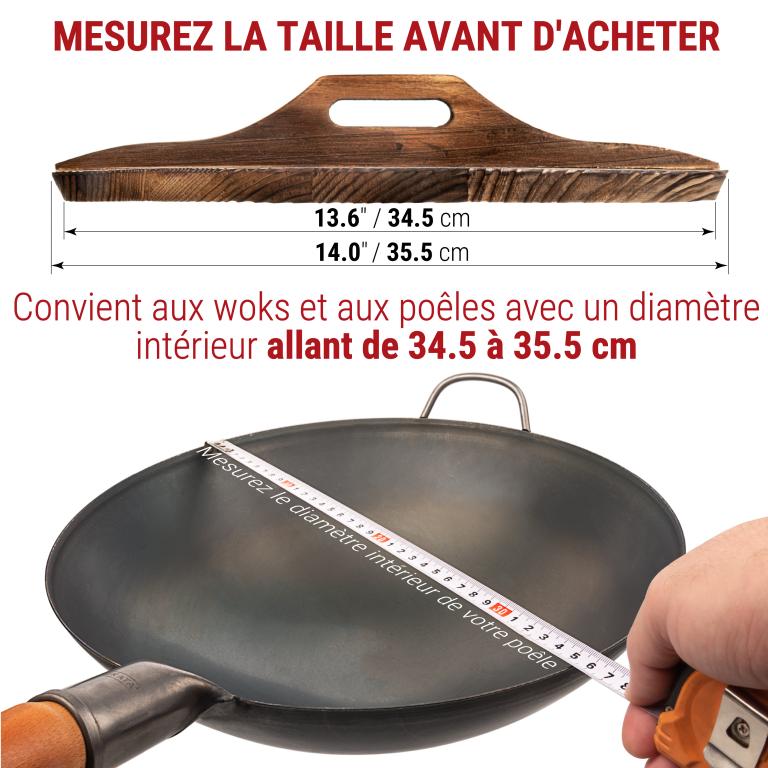 Yosukata Couvercle en bois pour wok de 36 cm