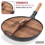 Small Yosukata Couvercle en bois pour wok de 36 cm