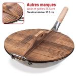 Small Yosukata Couvercle en bois pour wok de 36 cm