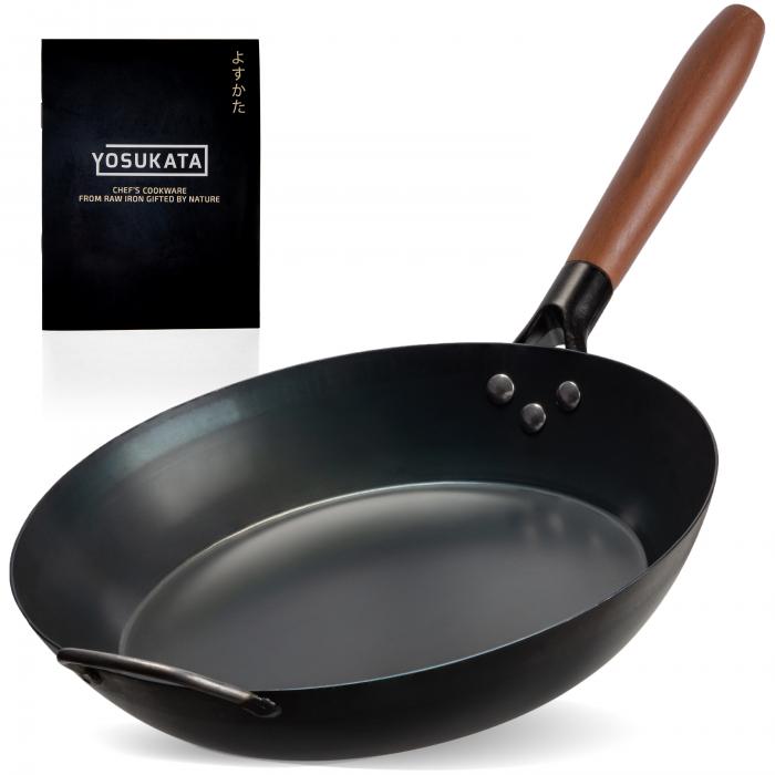 Yosukata 30cm Poêle en Acier au Carbone Noir