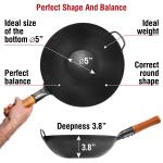 Small Yosukata Black Carbon Steel Wok 13,5-inch+Spatula and Ladle Set