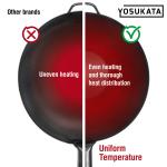 Small Yosukata Black Carbon Steel Wok 13,5-inch+Spatula and Ladle Set